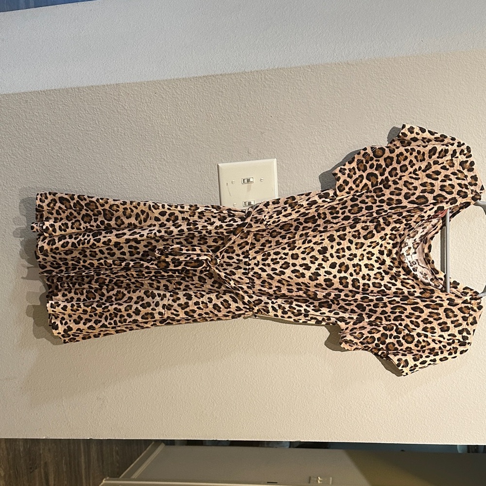 Rebecca Taylor 100% linen Leopard Print Dress